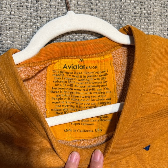 RARE Aviator Nation Sunburst‎ Pullover Rainbow Mustard Yellow M - Picture 5 of 9